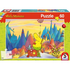 Schmidt Spiele (56229) - "Molly Monster, On vacation" - 60 piezas