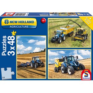 Schmidt Spiele (56214) - "New Holland T7 315 / T5 120 / FR 550" - 48 piezas