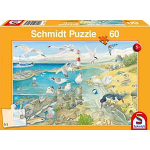 Schmidt Spiele (56248) - "Animals by the Sea" - 60 piezas