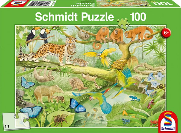 Schmidt Spiele (56250) - "Animals in the Rainforest" - 100 piezas