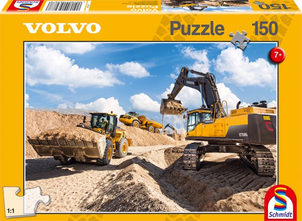 Schmidt Spiele (56287) - "Volvo L120GZ, A40F, EC750D" - 150 piezas
