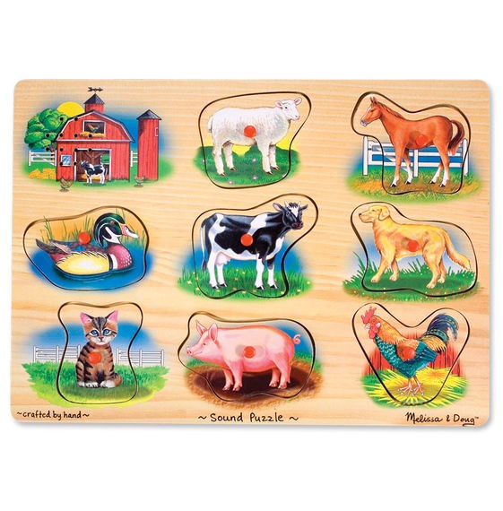 Melissa and Doug (268) - "Farm Sound Puzzle" - 9 piezas