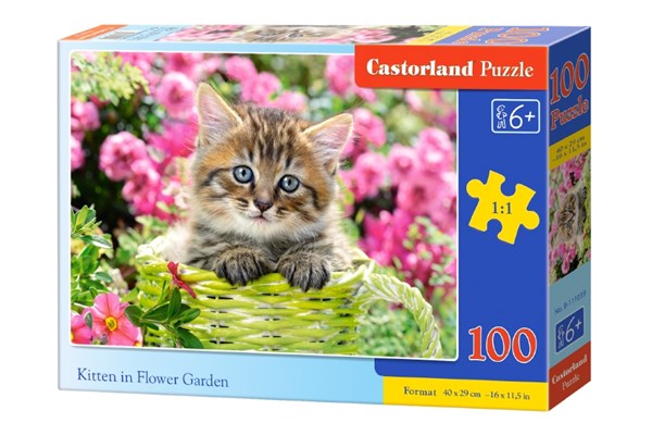 Castorland (B-111039) - "Kitten in Flower Garden" - 100 piezas