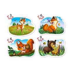 Castorland (B-005079) - "Forest Animals" - 3 4 6 9 piezas