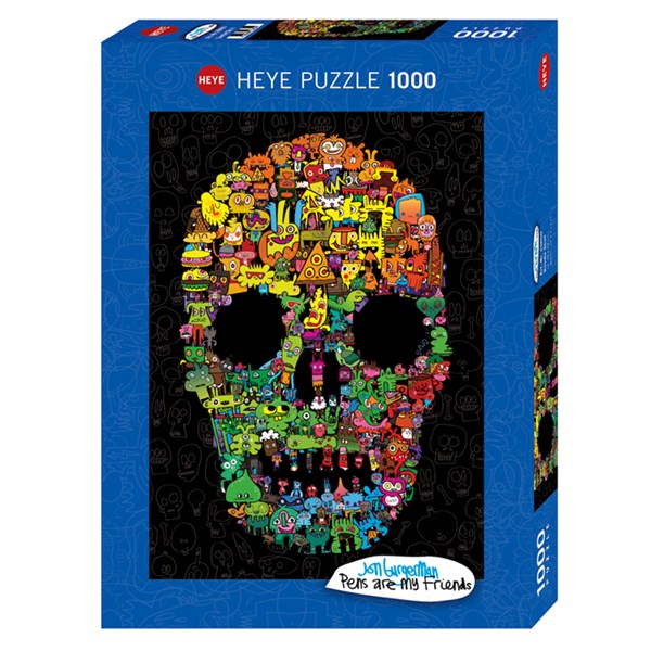 Heye (29850) - Jon Burgerman: "Doodle Skull" - 1000 piezas