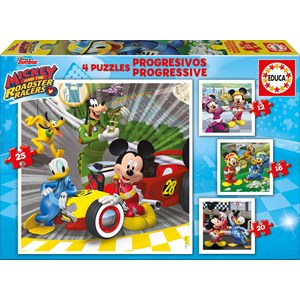 Educa (17629) - "Mickey and the Roadster Racers" - 12 16 20 25 piezas