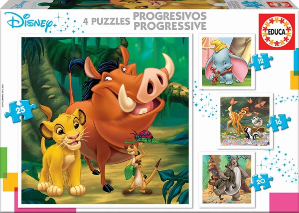 Educa (18104) - "Disney Animals" - 12 16 20 25 piezas