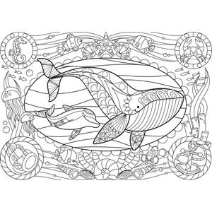 Educa (17827) - "Sea Life Colouring Puzzle" - 150 piezas