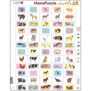 Larsen (GP9) - "Memopuzzle, parent and-baby, animals" - 40 piezas