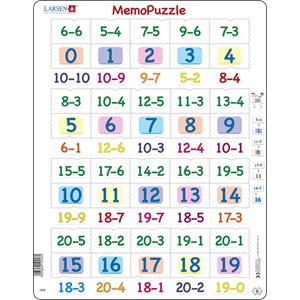 Larsen (GP8) - "MemoPuzzle, Subtraction with numbers from 0 - 20" - 40 piezas