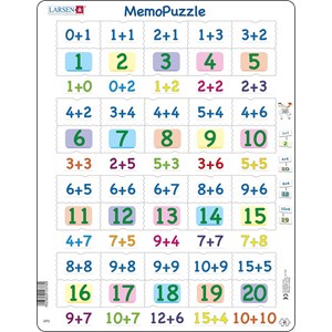 Larsen (GP3) - "MemoPuzzle, Addition with numbers from 0-20" - 40 piezas