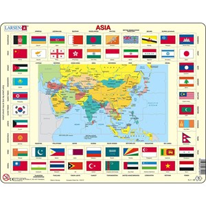 Larsen (KL2-GB) - "Map/Flag, Asia" - 70 piezas