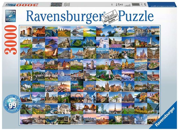 Ravensburger (17080) - "99 Beautiful Places in Europe" - 3000 piezas