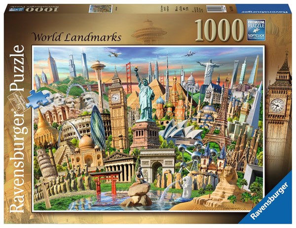 Ravensburger (19798) - "World Landmarks" - 1000 piezas
