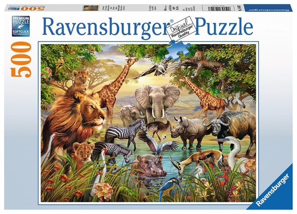 Ravensburger (14809) - "Animals at the Waterhole" - 500 piezas