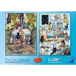 Ravensburger (14075) - Linda Jane Smith: "Crazy Cats Tea Time Treats" - 500 piezas