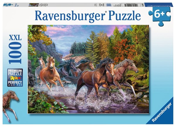 Ravensburger (10403) - "Rushing River Horses" - 100 piezas