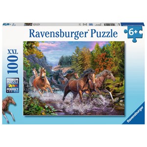 Ravensburger (10403) - "Rushing River Horses" - 100 piezas