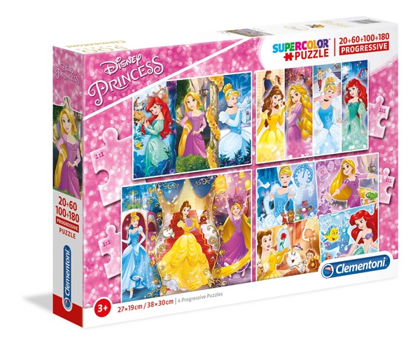 Clementoni (07721) - "Disney Princess" - 20 60 100 180 piezas