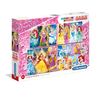 Clementoni (07721) - "Disney Princess" - 20 60 100 180 piezas