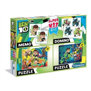 Clementoni (08218) - "Ben 10 + Memo + Domino" - 30 piezas