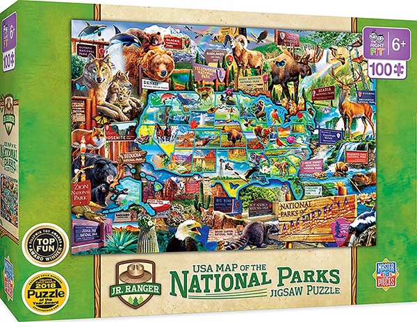 MasterPieces (11942) - "National Parks Map Right Fit" - 100 piezas