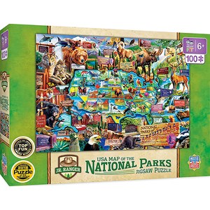 MasterPieces (11942) - "National Parks Map Right Fit" - 100 piezas