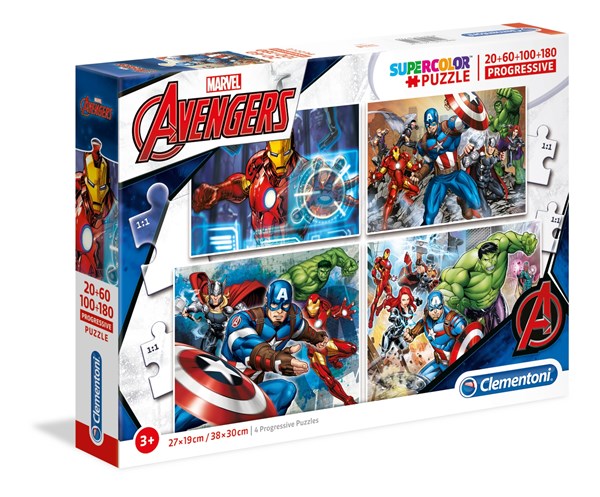 Clementoni (07722) - "Marvel The Avengers" - 20 60 100 180 piezas