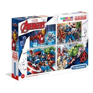 Clementoni (07722) - "Marvel The Avengers" - 20 60 100 180 piezas