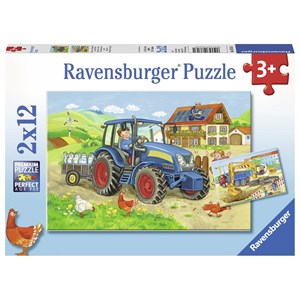 Ravensburger (07616) - "Construction Site and Farm" - 12 piezas