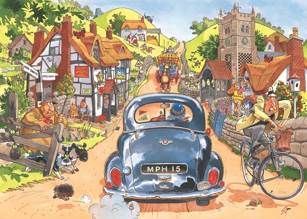 Jumbo (19146) - "WASGIJ Original 1 Retro, Sunday Drivers" - 1000 piezas