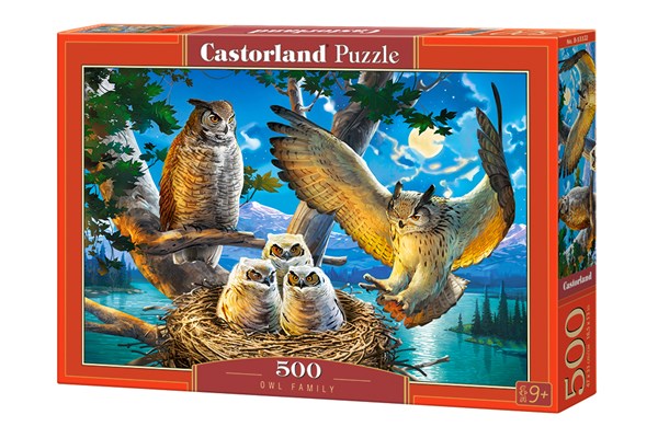 Castorland (B-53322) - "Owl Family" - 500 piezas