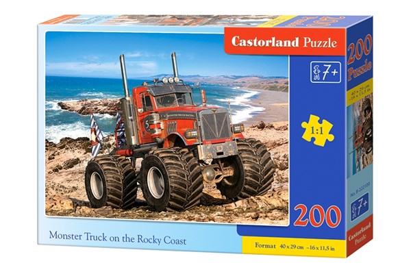 Castorland (B-222100) - "Monster Truck on the Rocky Coast" - 200 piezas