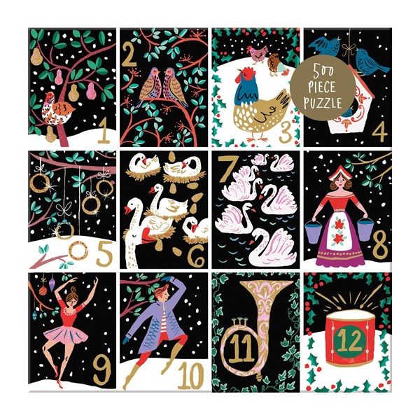 Chronicle Books / Galison (9780735356894) - "Twelve Days of Christmas" - 500 piezas