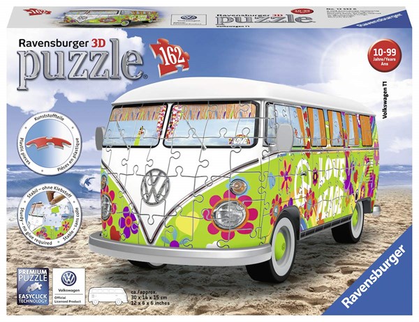 Ravensburger (12532) - "Volkswagen T1, Hippie Style" - 162 piezas