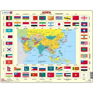 Larsen (KL2-DE) - "Map/Flag, Asia" - 70 piezas