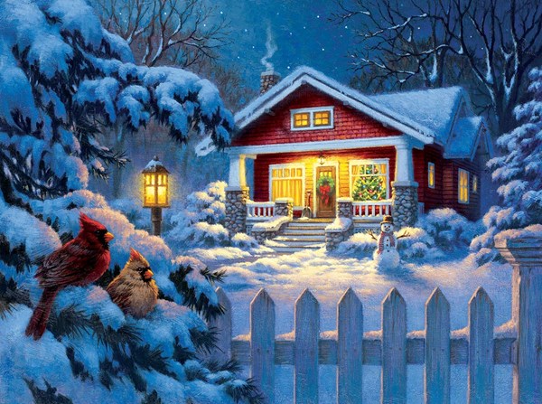SunsOut (55989) - Corbert Gauthier: "Christmas Bungalow" - 1000 piezas