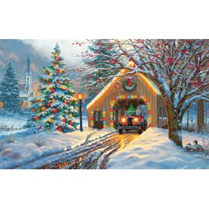 SunsOut (53015) - "Covered Bridge at Christmas" - 300 piezas