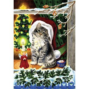 SunsOut (61542) - "A Christmas Kitten" - 300 piezas
