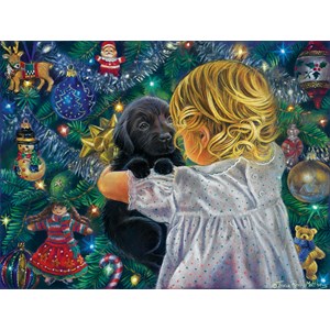 SunsOut (35810) - "A Christmas Puppy" - 300 piezas