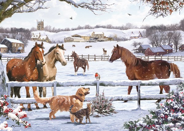 Otter House Puzzle (74739) - "Christmas On The Farm" - 1000 piezas