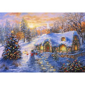 Bluebird Puzzle (70065) - Nicky Boehme: "Christmas Cottage" - 2000 piezas