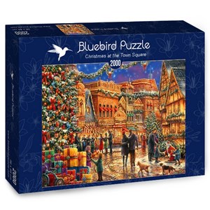 Bluebird Puzzle (70057) - Chuck Pinson: "Christmas at the Town Square" - 2000 piezas