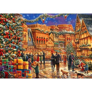 Bluebird Puzzle (70057) - Chuck Pinson: "Christmas at the Town Square" - 2000 piezas