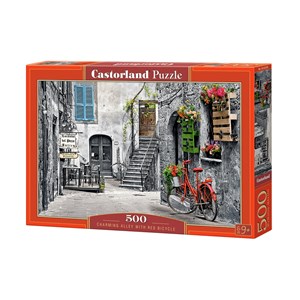 Castorland (B-53339) - "Charming Alley with Red Bicycle" - 500 piezas