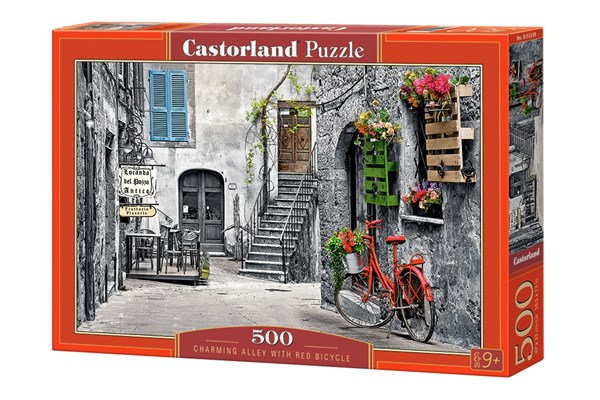 Castorland (B-53339) - "Charming Alley with Red Bicycle" - 500 piezas