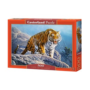 Castorland (B-53346) - "Tiger on the Rocks" - 500 piezas