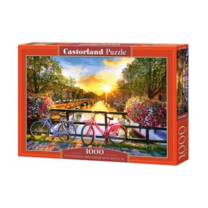 Castorland (C-104536) - "Picturesque Amsterdam With Bicycles" - 1000 piezas