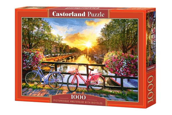 Castorland (C-104536) - "Picturesque Amsterdam With Bicycles" - 1000 piezas