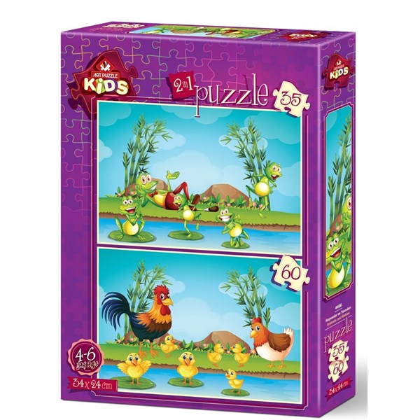 Art Puzzle (4496) - "Animals and Babies" - 35 60 piezas